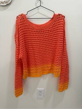 Aerie Summer Knit Sweater - coral orange
